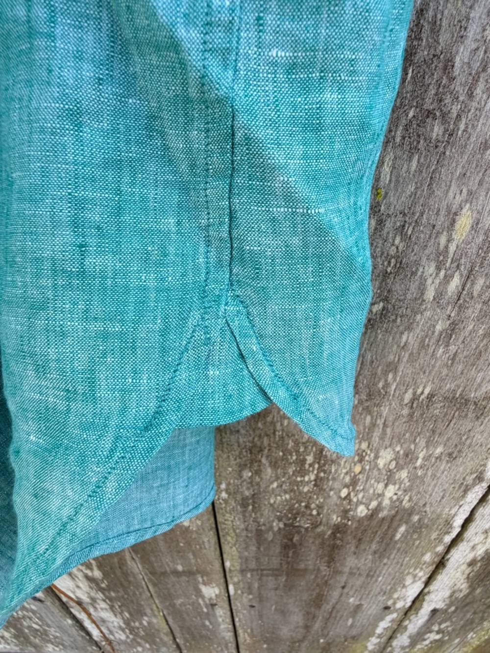 New Uniqlo Teal Sleeveless Button-Down Linen Shirt - Picture 5 of 8